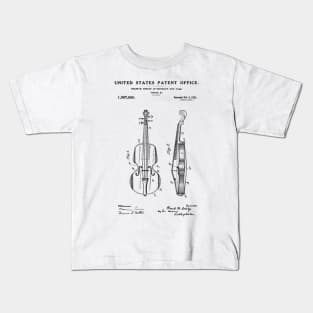 Vertical Violin Patent 1921 Black Kids T-Shirt